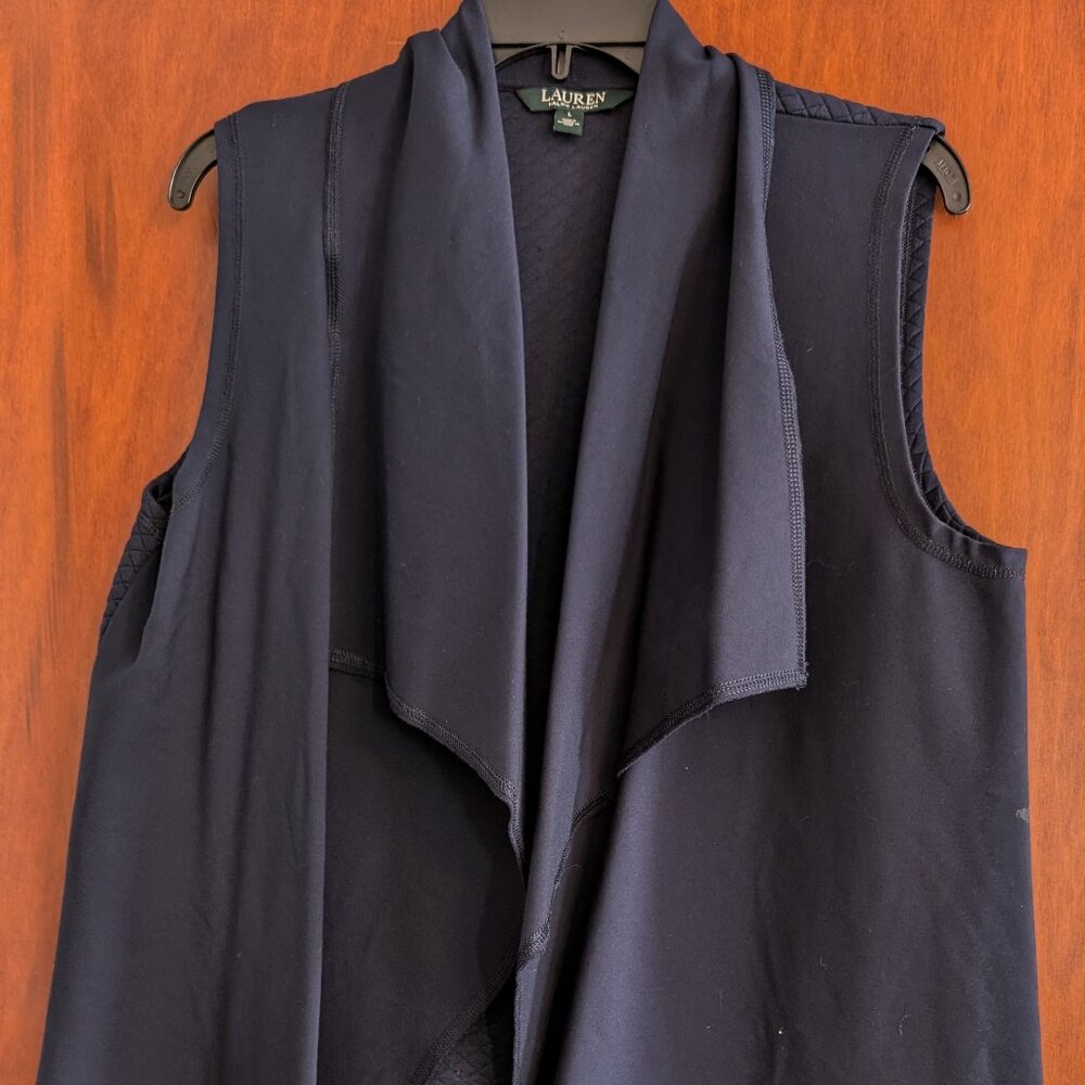 Blue quilted vest